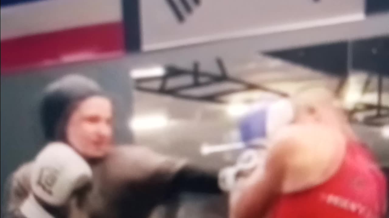 Did she go down because of the punch or did she break her foot?