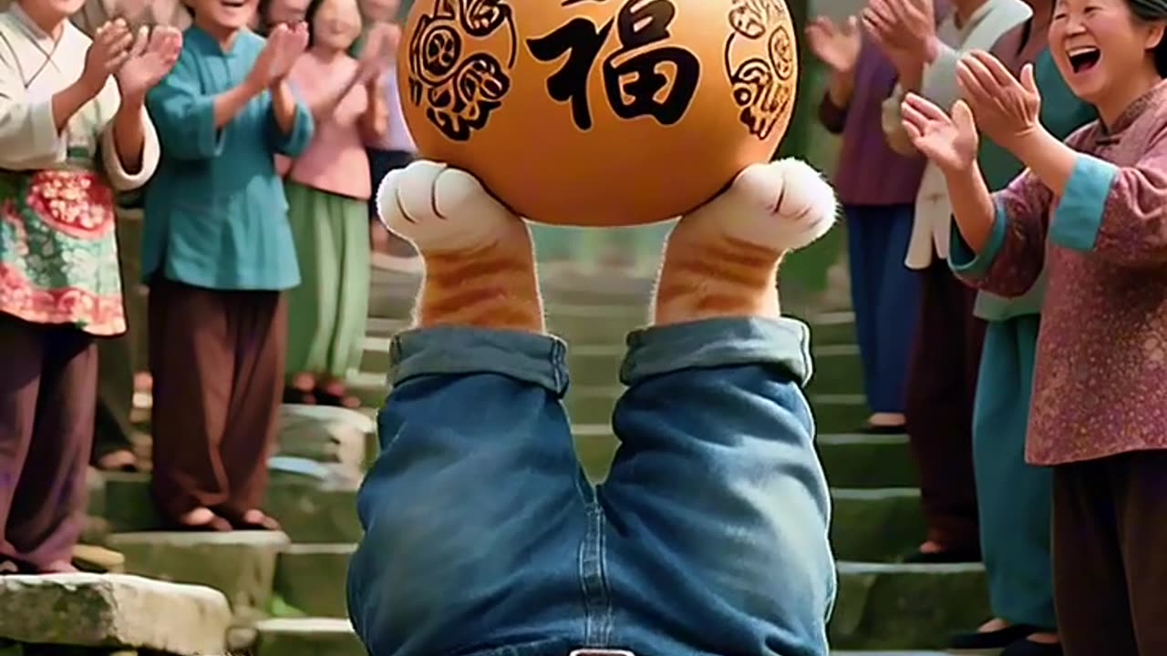 Yellow Cat Sitting on Hand – Magic Moment! 🐱✨ #catshorts