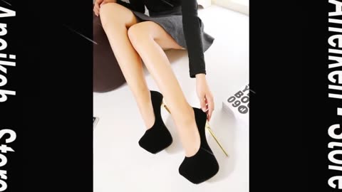 High Heel Stripper Flock Pumps