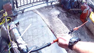 Easily retractable $18 bike kickstand + 1.25 meter flexible driveway marker prevents close passes