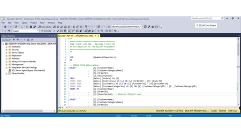 Episode 5 Part 10 - An Introduction To The Select Statement