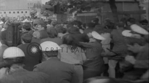 Berlin policemen clash with Anti Shah of Iran demonstrators gathered outside Berlin...
