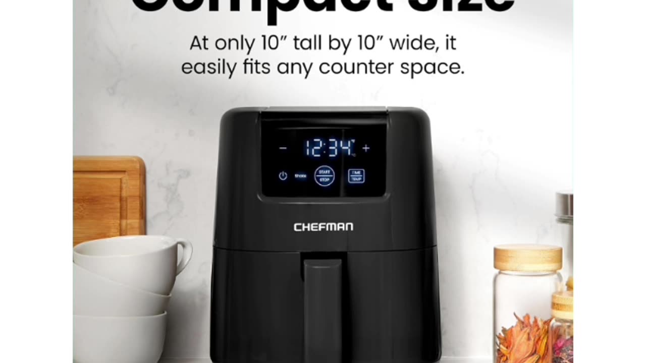 CHEFMAN Mini Air Fryer 2 Qt Black