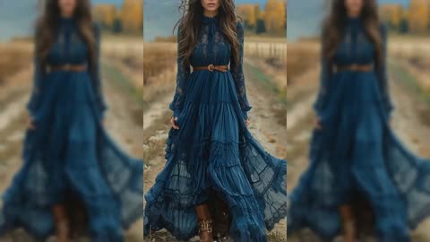 Lace Long Sleeve Maxi Dress