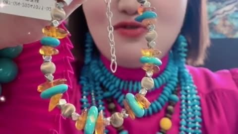 20250707-1 Sleeping Beauty Turquoise & Amber Bracelet: A Fairy Party on the Wrist