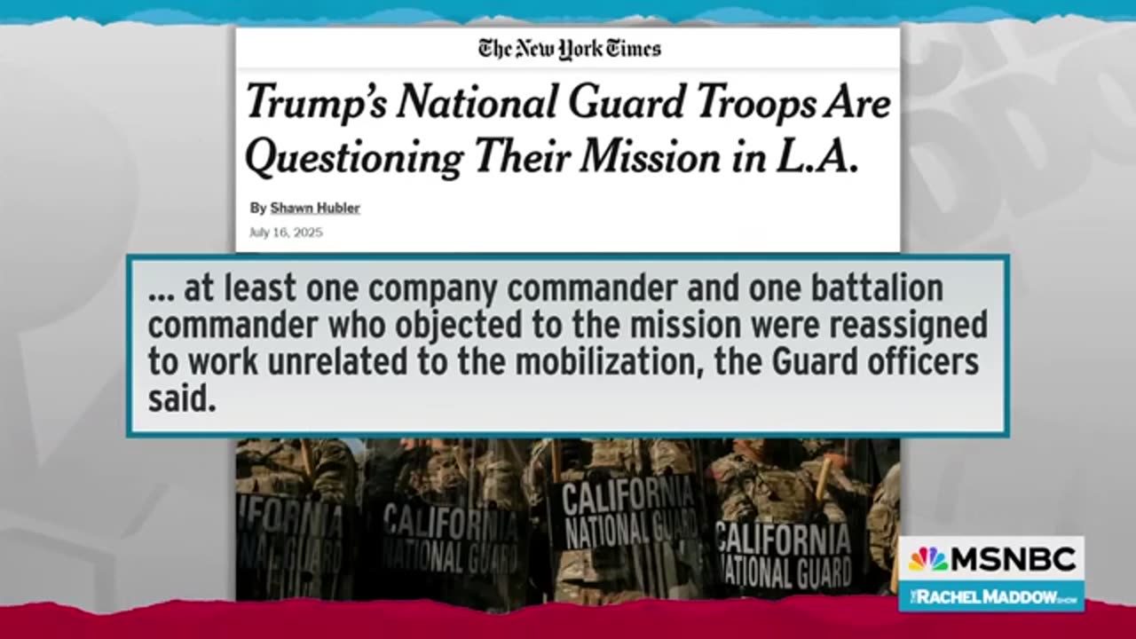 'Not about crime': Maddow CRACKS OPEN Trump's real motives in deploying the National Guard to D.C.