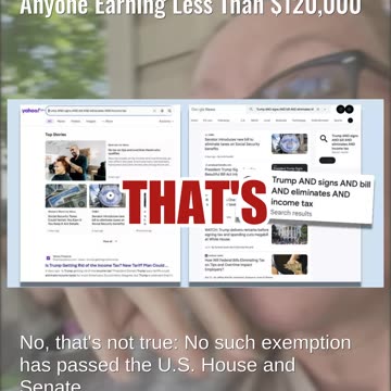Fact Check: Trump Did NOT Sign A Law Eliminating Income Taxes On Anyone Earning Less Than $120,000