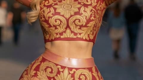 Everyone stared when I walked out in this royal gold body set… would you wear it too? #fashiontrend