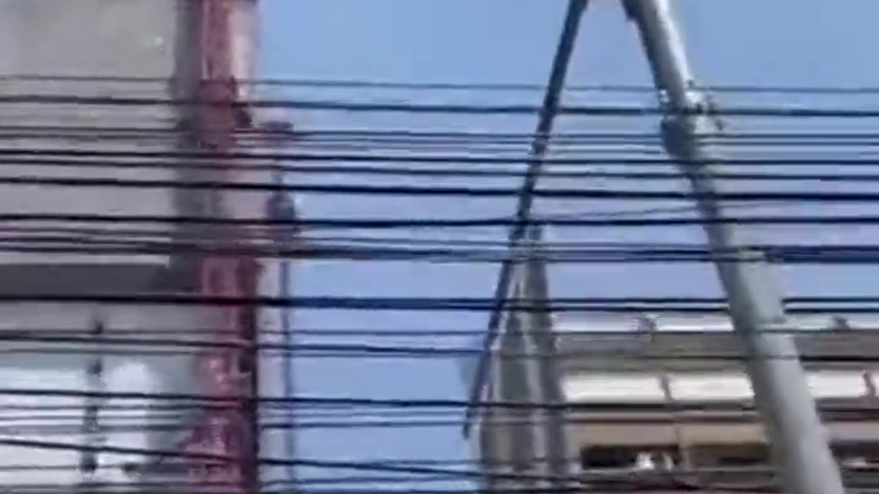 A crane collapse during an earthquake in the Bang Pho area in Bang Sue district, Bangkok