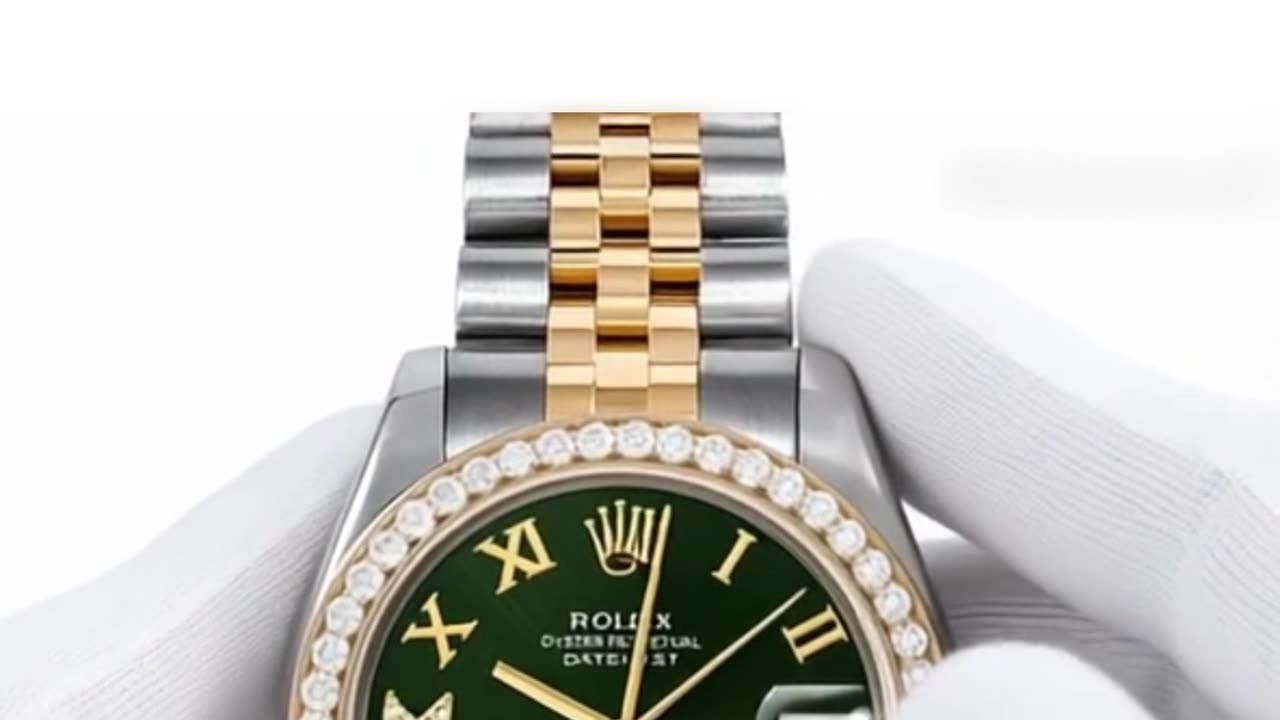 ROLEX DATEJUST 31MM, CUSTOM GREEN ROMAN WITH DIAMOND ROMAN 6 & 9 JUBILEE CUSTOM