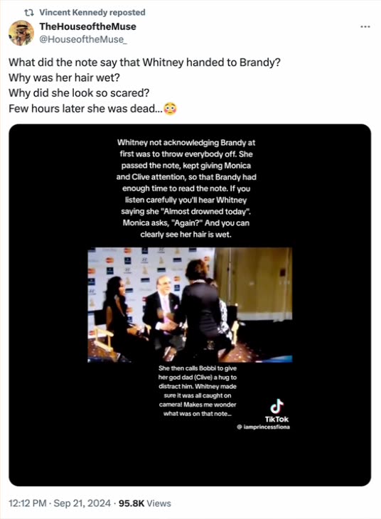 Why did Whitney Houston look so scared?