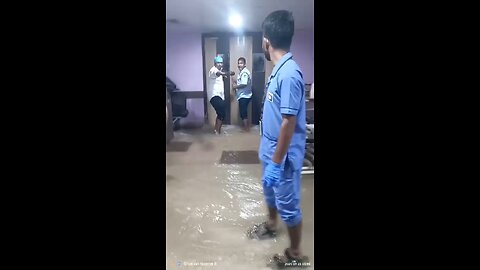 Hospital under water due to excessive rainfall