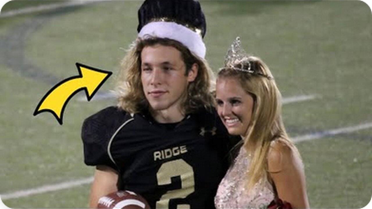 Football quarterback wins homecoming king, seconds later does something that shocks entire stadium.