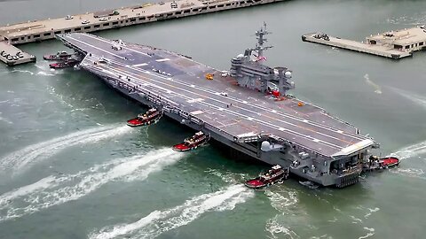US Navy’s Incredible Process to Dock Gigantic Aircraft Carrier