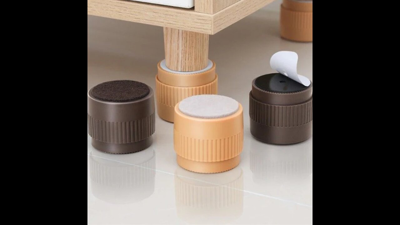 Height Adjustable Furniture Risers, for Desk, Table, Bed & Other Furniture (Set of 4)