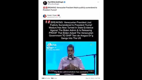 Maduro has allegedly turned in state evidence against the BIDEN administration