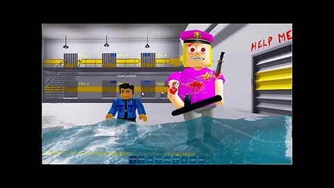 Escaping from a MAD POLICE GIRL BARRY'S PRISON RUN! And BECAME a MAD POLICE GIRL