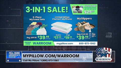3-In-1 Sale Exclusively For The WarRoom Posse, Use Promo Code WARROOM When Ordering At MyPillow.com/warroom