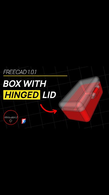 🧰 FreeCAD Box With Hinge - FreeCAD 1.0.1 - FreeCAD Body - FreeCAD Part Design | #Shorts