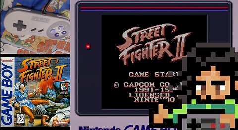 Street Fighter II (1995) Super Gameboy Full Playthrough with Ryu.