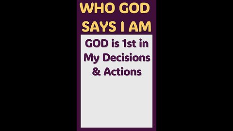 GOD IS 1st IN MY DECISIONS & ACTIONS #wordofgod #Jesus #God #purpose #spirituality #power #action
