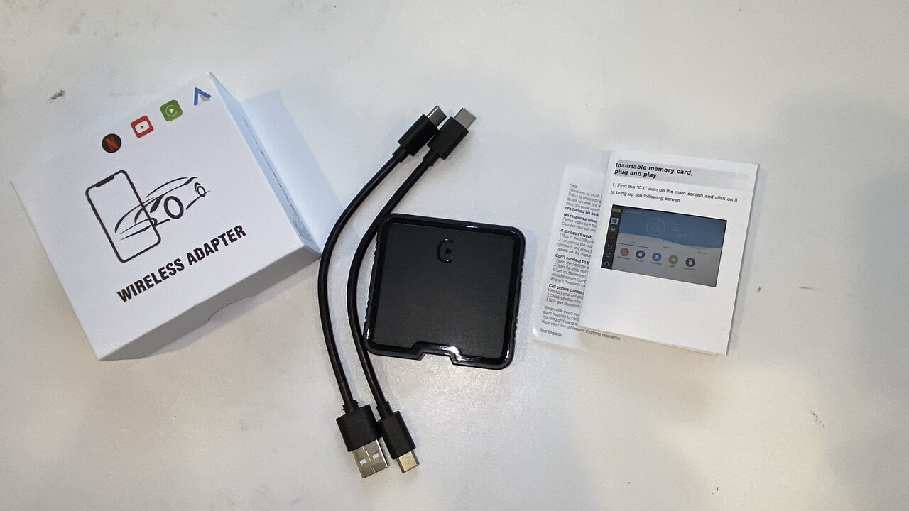 Wireless CarPlay Adapter Netflix YouTube TF Card Plug & Play Dongle Android Auto Factory Wired Cars