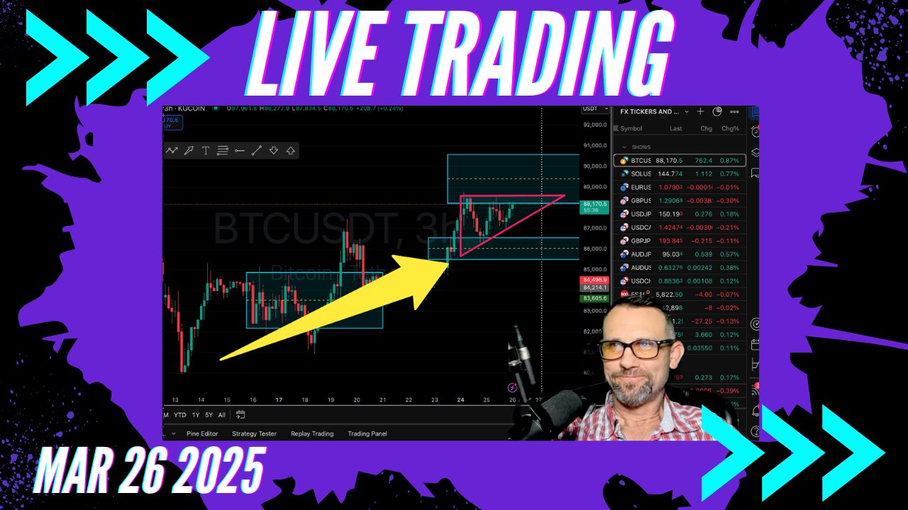$BITCOIN Getting Ready to Break UP? Live Trading 3/26/2025 $Crypto, $Forex, $Stocks, $Gold $Silver