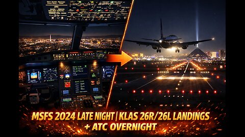 ✈ 🌃 KLAS 26R/26L LANDINGS + ATC OVERNIGHT LIVE!