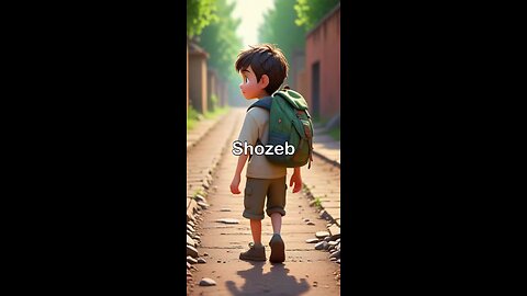 young child shozeb going to school
