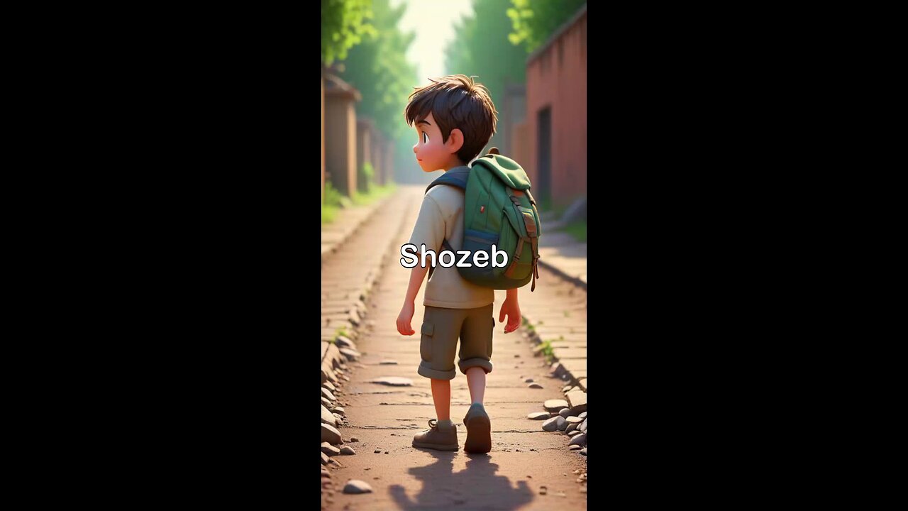 young child shozeb going to school