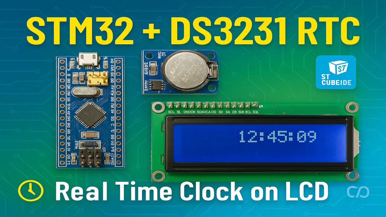 STM32 + DS3231 RTC: Real-Time Clock on I²C LCD | CubeIDE Tutorial