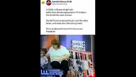 In 2000 A 10 Yr Old Girl With Brittle Bone Disease Touched The Heart Of DJT 💖