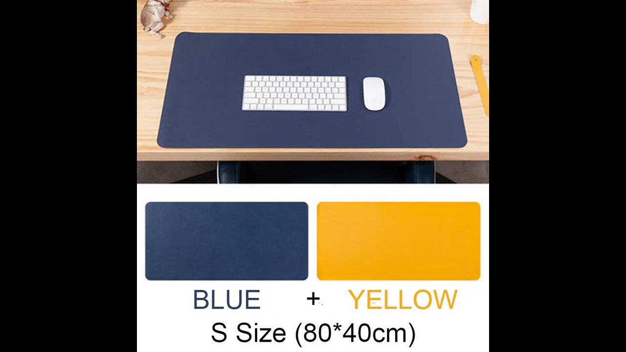 Double-sided Large Waterproof PU Leather Desk Mat, for Office and Home