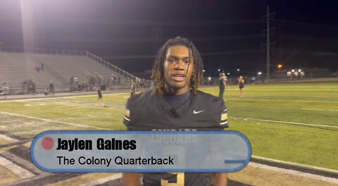 The Colony QB Jaylen Gaines 4 TD Passes and 46-0 Win Over Fossil Ridge