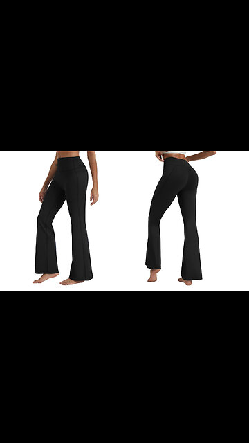 High-Waisted Flare Leggings with Tummy Control – Seamless Wide-Leg Yoga Pants for Women.