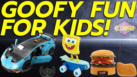 Worlds FIRST Drivable Burger vs RC Surfboard Spongebob! & Lambo Brushless Conversion Challenge!