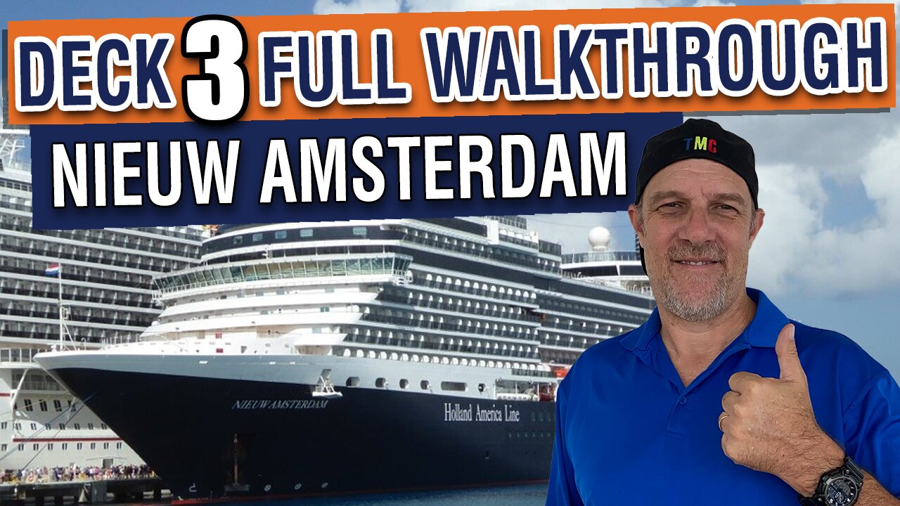 Explore Deck 3 on Nieuw Amsterdam Full Walkthrough | Tall Man's Cruise Adventures