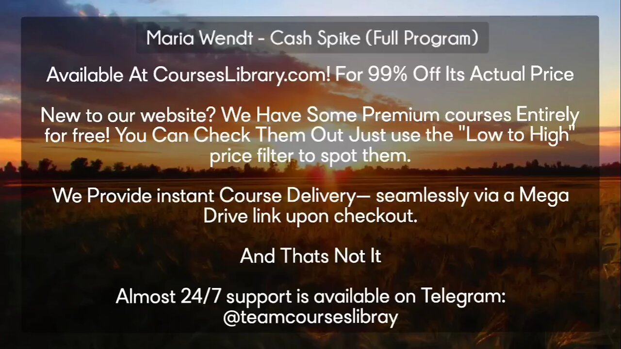 (courseslibrary.com)Maria Wendt - Cash Spike
