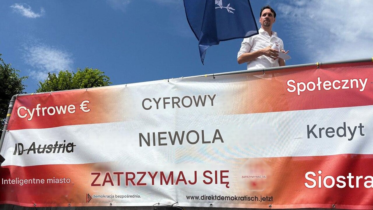 Protest w Austrii przeciwko cyfrowemu euro i cyfrowemu ID.