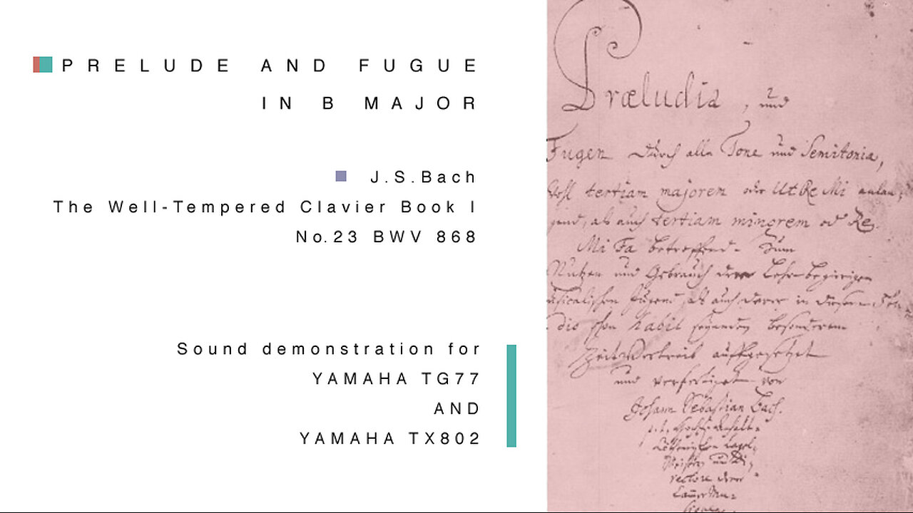 YAMAHA TG77 & TX802 Sound demonstration J.S.Bach "Prelude and Fugue in B Major"