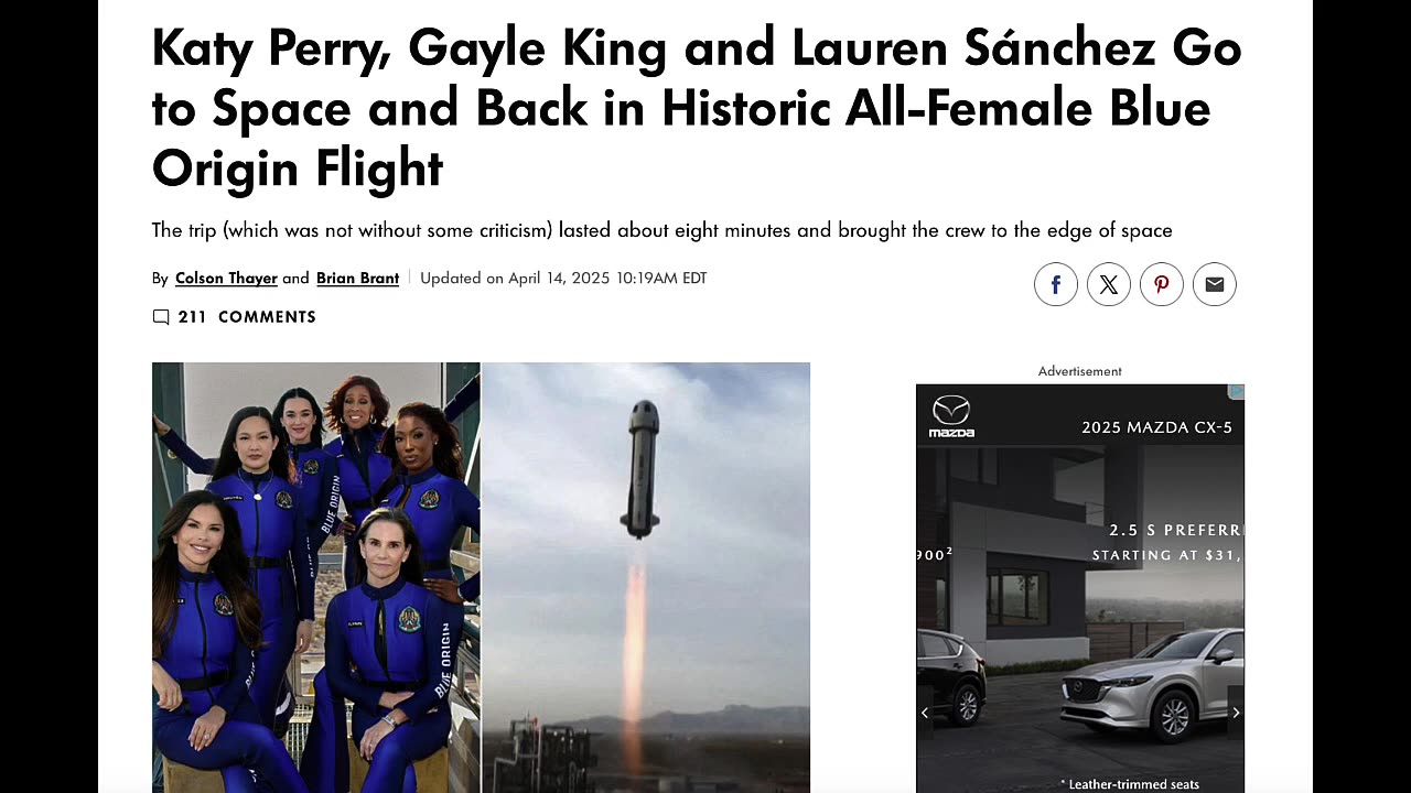 AN ALL FEMALE CREW PRETEND TO GO TO SPACE: KATY PERRY...