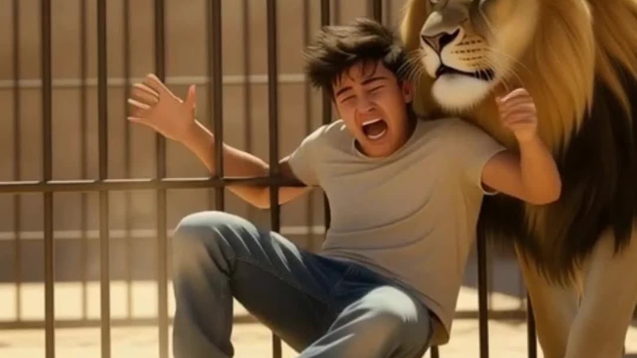Boy Falls In Lions Cage - FunkyPets4u #animals