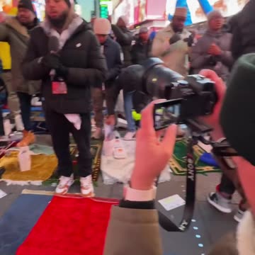 Thousands of Muslims gather for prayer in Times Square, New York City