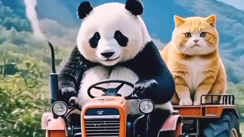cat panda 🐼 friendship 🤝🌝