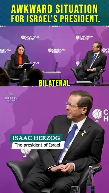 This is how Israeli President Isaac Herzog was introduced at Chatham House in London.