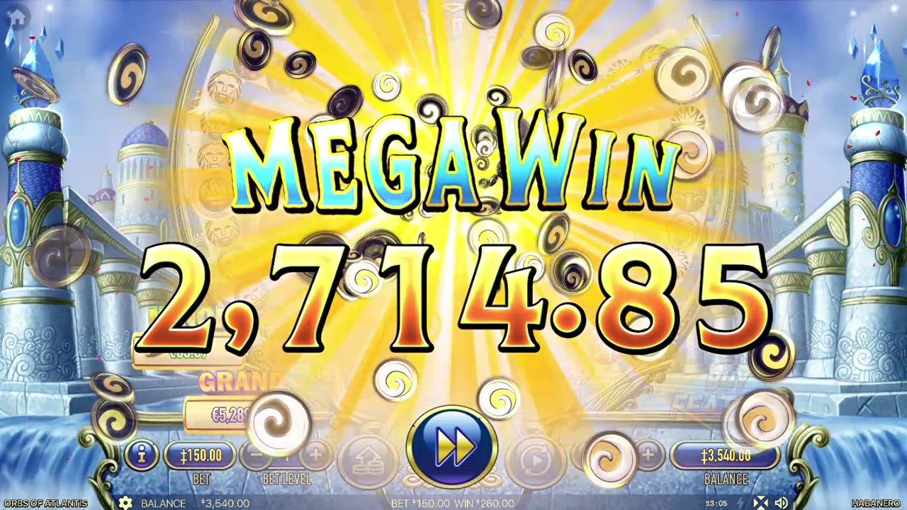 Orbs of Atlantis Super Mega Wins
