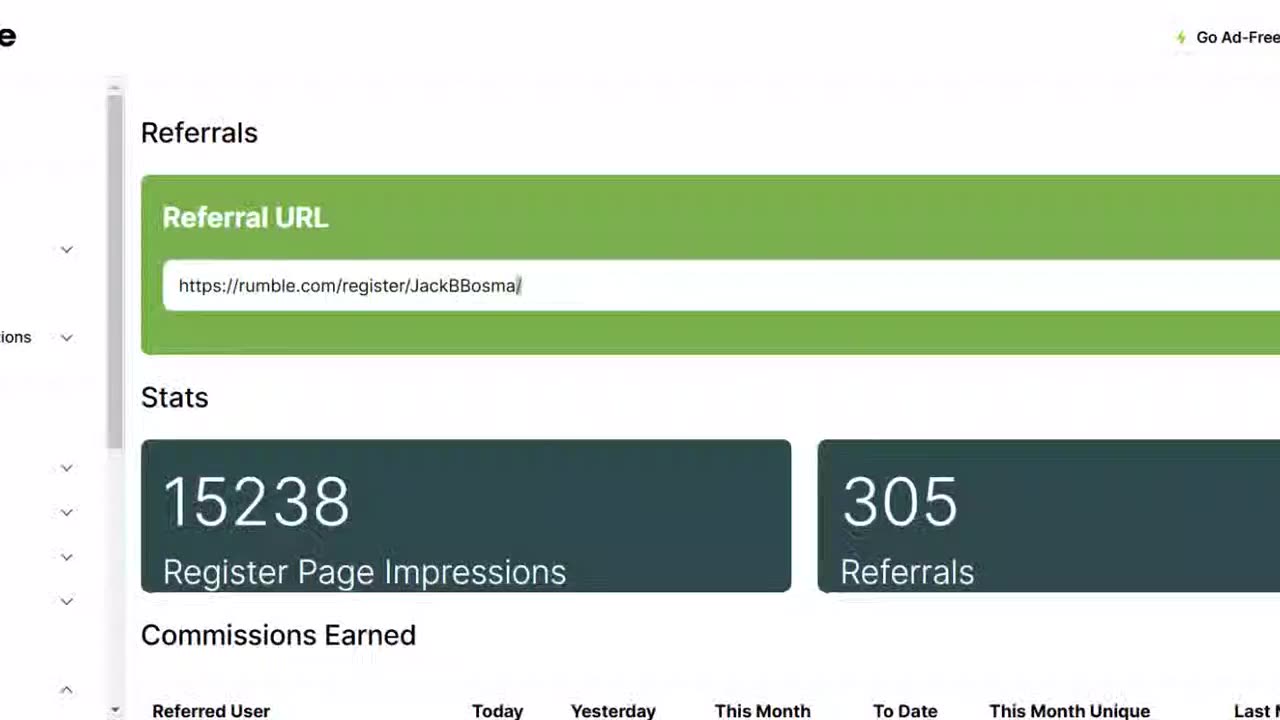 Rumble Register Page Impressions And Referrals Needed