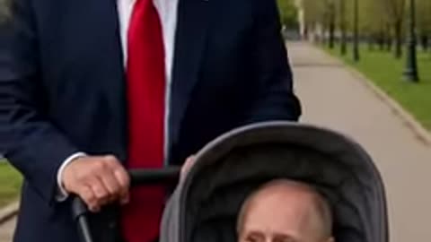 Trump s Putinem v kočárku