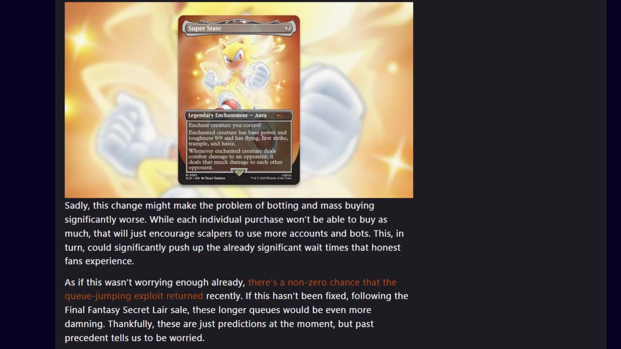 Sonic secret lair will be harder to scalp?