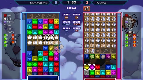 Panel Attack 2-Player Casual (12-16-2025): MArt1And00m3r vs. LAZGamer